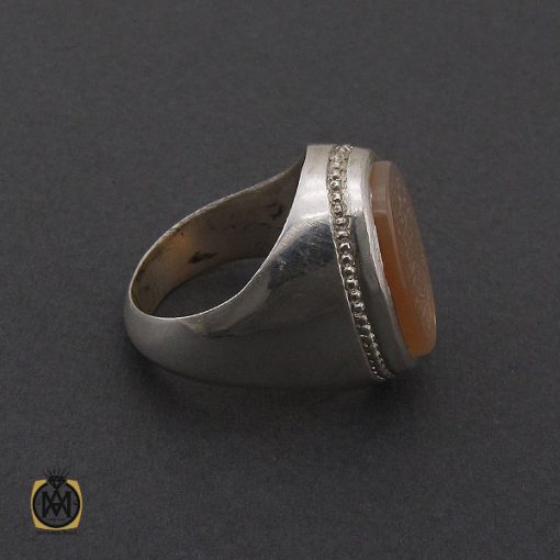 انگشتر عقیق یمن شرف الشمس با حکاکی یا فاطمه الزهرا مردانه - کد 10410 - تصویر 3