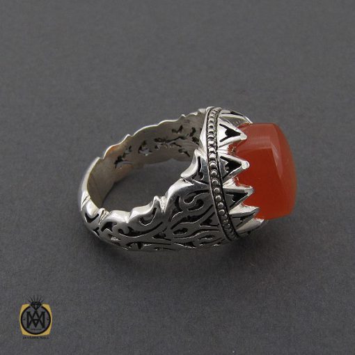 2 انگشتر عقیق یمن مردانه هنر دست استاد صانعی - کد 10407 - تصویر 2