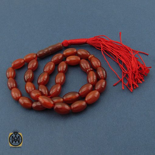 تسبیح 33 دانه هلی عقیق قرمز - کد 4240 - تصویر 2