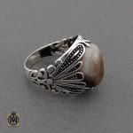 انگشتر عقیق سلیمانی مردانه - کد 10441 - تصویر 2