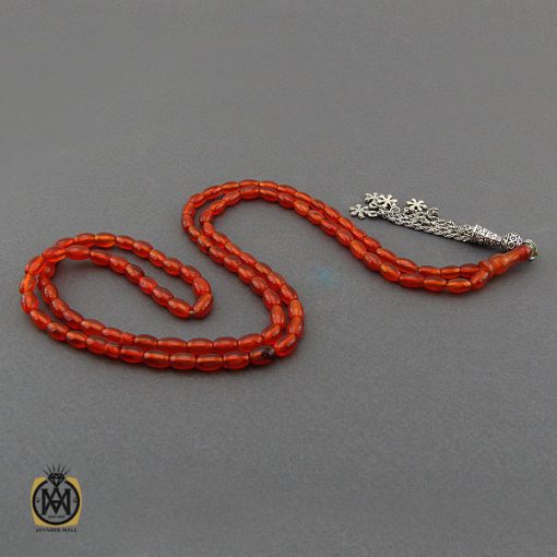 تسبیح 101 دانه عقیق یمن خوش رنگ و فاخر - کد 4296 - تصویر 3