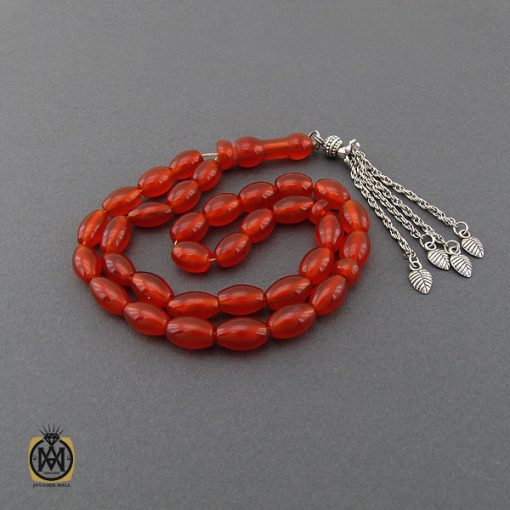 تسبیح 33 دانه عقیق یمن خوش رنگ و مرغوب - کد 4297 - تصویر 3