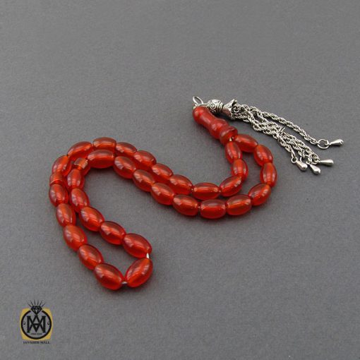 تسبیح 33 دانه عقیق یمن خوش رنگ و فاخر - کد 4301 - تصویر 3