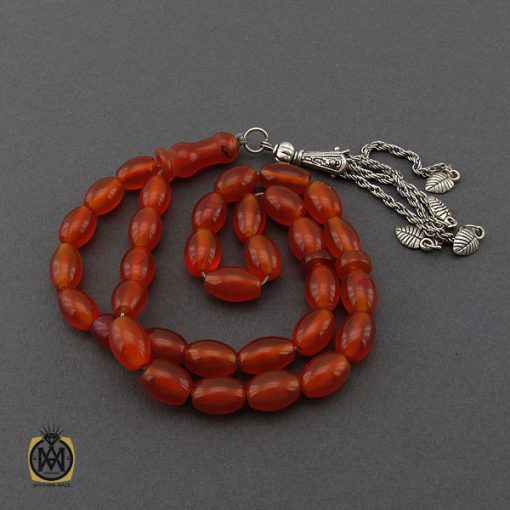 تسبیح 33 دانه عقیق یمن خوش دست و فاخر - کد 4303 - تصویر 3