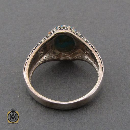 انگشتر فیروزه نیشابوری و مارکازیت طرح آیدا زنانه - کد 2203 - تصویر 3