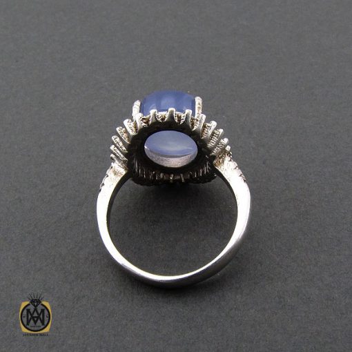 انگشتر عقیق یمن کبود طرح مهناز زنانه - کد 2175 - تصویر 3