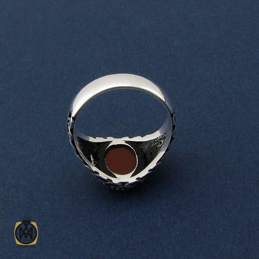 انگشتر عقیق قرمز مردانه - کد 10464 - تصویر 3