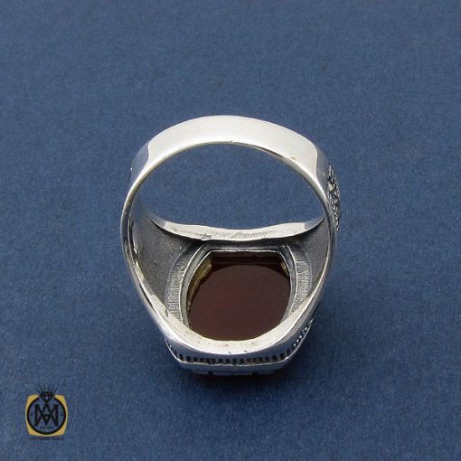 3 انگشتر عقیق قرمز و مارکازیت مردانه - کد 10465 - تصویر 3