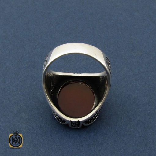 انگشتر عقیق قرمز مردانه - کد 10466 - تصویر 3