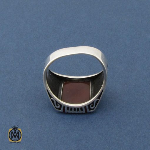 انگشتر عقیق قرمز مردانه - کد 10467 - تصویر 3