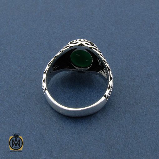3 انگشتر عقیق سبز مردانه شیک و زیبا - کد 10471 - تصویر 3