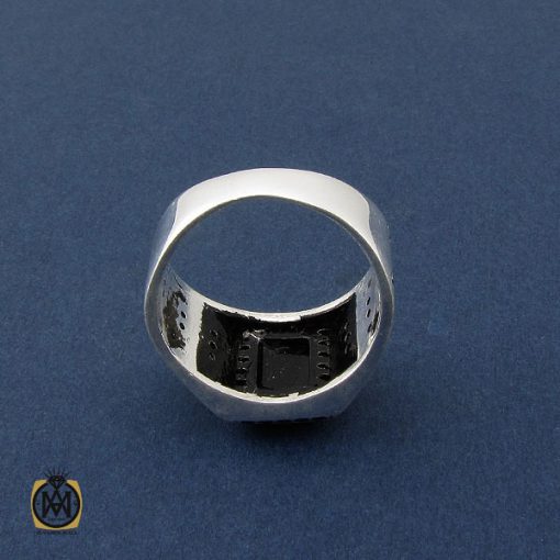 3 انگشتر عقیق مشکی مردانه - کد 10474 - تصویر 3