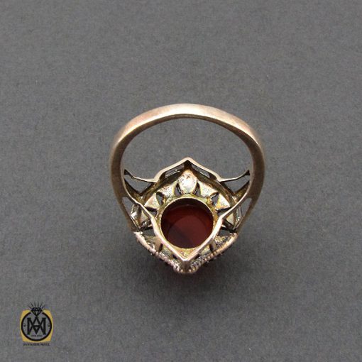 انگشتر عقیق یمن و مارکازیت طرح سمیرا زنانه - کد 2241 - تصویر 3