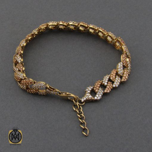 3 دستبند نقره زنانه طرح کارتیه نگین دار - کد 1089 - تصویر 3