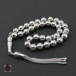 تسبیح 33 دانه نقره گرد ساده - کد 4317 - تصویر 3