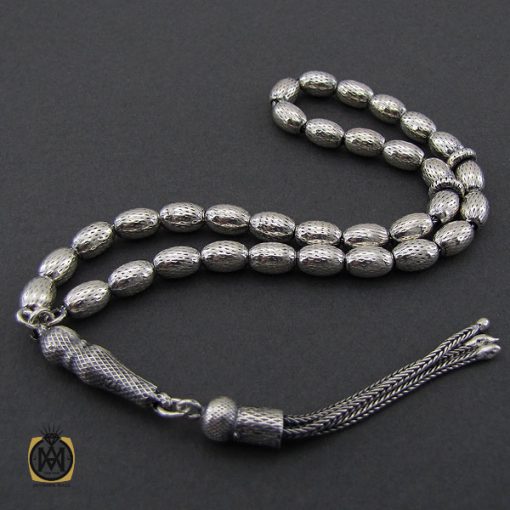 تسبیح 33 دانه نقره هلی طرح نقره ای - کد 4322 - تصویر 3