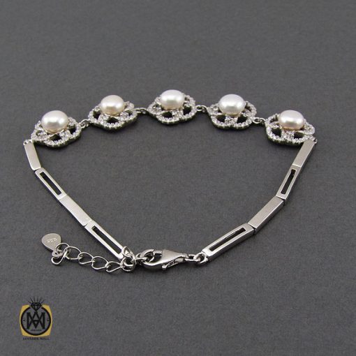 3 دستبند مروارید پرورشی طرح تلان زنانه - کد 1082 - تصویر 3