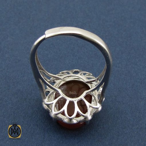 3 انگشتر عقیق یمن طرح پیچک زنانه - کد 2247 - تصویر 3