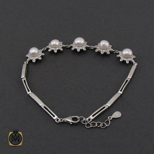 دستبند مروارید پرورشی طرح نادیا زنانه - کد 1083 - تصویر 3