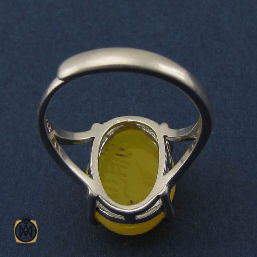 انگشتر عقیق زرد با حکاکی شرف الشمس طرح دیبا زنانه - کد 2253 - تصویر 3