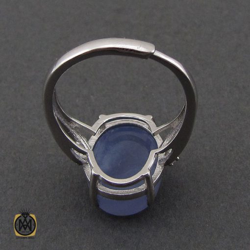 انگشتر عقیق کبود یمن طرح سوگند زنانه - کد 2259 - تصویر 3