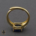 انگشتر یاقوت کبود خوش رنگ طرح عسل زنانه - کد 2265 - تصویر 3