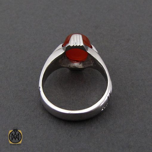 انگشتر عقیق یمن با حکاکی و من یتق الله مردانه - کد 10486 - تصویر 3