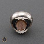 انگشتر عقیق یمن شرف الشمس با حکاکی ماشاءالله لا قوه الا بالله ان ترن انا اقل منک مالا و ولدا مردانه - کد 10411 - تصویر 3