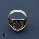 3 انگشتر عقیق مشکی مردانه - کد 10434 - تصویر 3