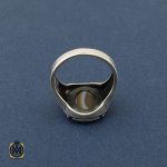 انگشتر عقیق سلیمانی طرح ورساچه مردانه - کد 10439 - تصویر 3