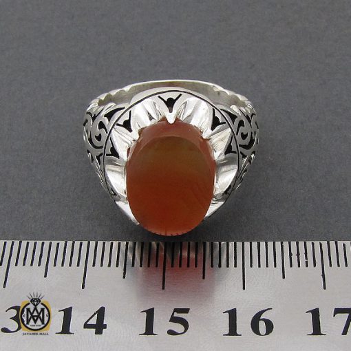 4 انگشتر عقیق یمن مردانه هنر دست استاد صانعی - کد 10408 - تصویر 4