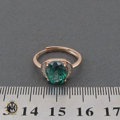 انگشتر توپاز سبز طرح شیدا زنانه - کد 2191 - تصویر 4