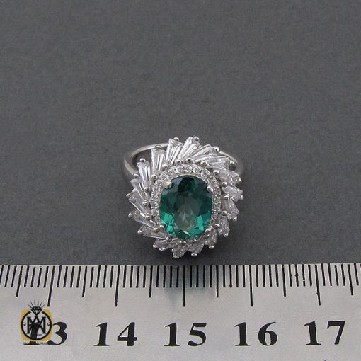 4 انگشتر توپاز سبز طرح سامینا زنانه - کد 2192 - تصویر 4