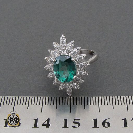 انگشتر توپاز سبز طرح سارا زنانه - کد 2193 - تصویر 4