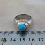 4 انگشتر فیروزه نیشابوری خوش طبع مردانه - کد 10426 - تصویر 4