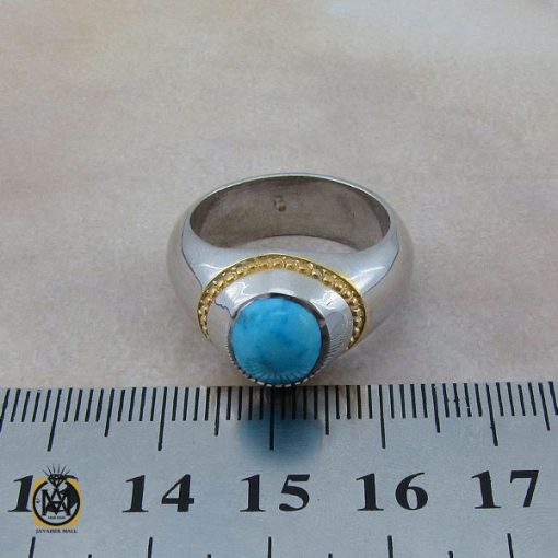 انگشتر فیروزه نیشابوری خوش طبع مردانه - کد 10426 - تصویر 4