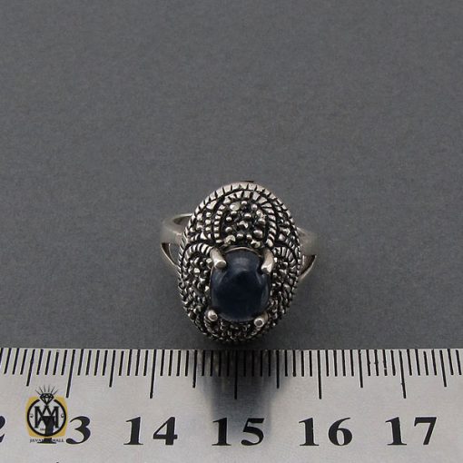 انگشتر یاقوت کبود استار و مارکازیت طرح آسمان زنانه - کد 2200 - تصویر 4