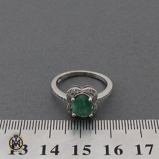 انگشتر زمرد طرح شکوفه زنانه - کد 2214 - تصویر 4