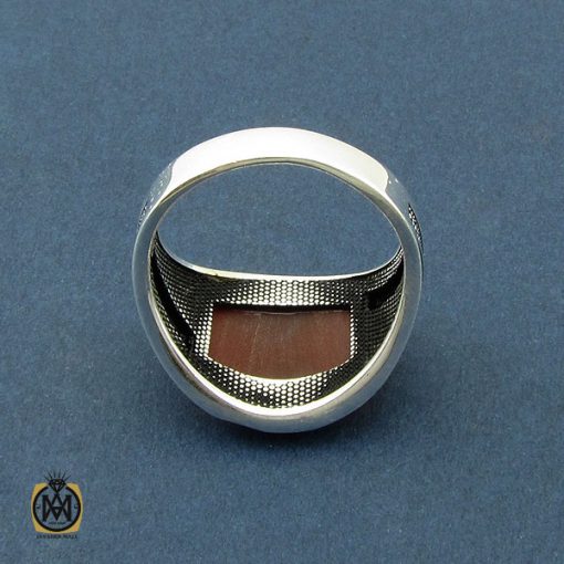 انگشتر عقیق قرمز منحنی اسپرت مردانه - کد 10468 - تصویر 4