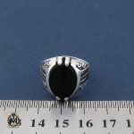 4 انگشتر نقره با عقیق مشکی با نگین میکرو مردانه - کد 10475 - تصویر 4