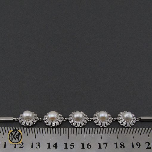 دستبند مروارید پرورشی طرح محیا زنانه - کد 1081 - تصویر 4