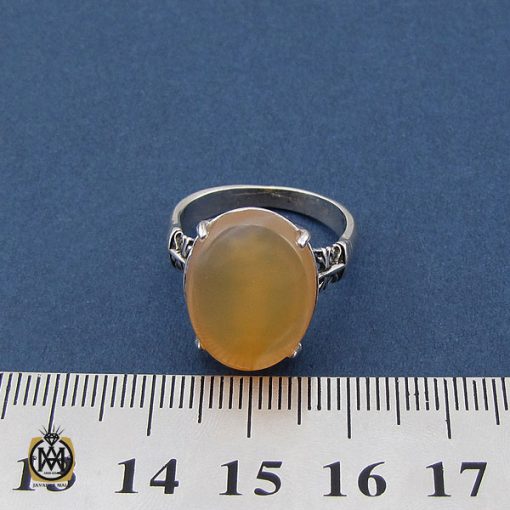 انگشتر عقیق یمن با حکاکی شرف الشمس طرح حنانه زنانه - کد 2250 - تصویر 4