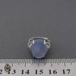 4 انگشتر عقیق کبود یمن طرح سروین زنانه - کد 2257 - تصویر 4