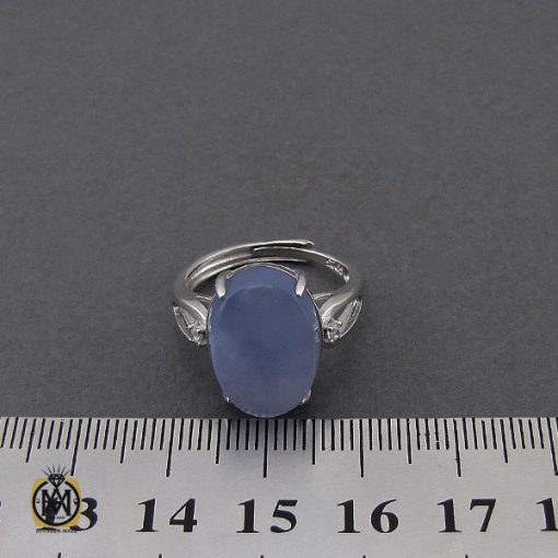 انگشتر عقیق کبود یمن طرح سوگند زنانه - کد 2259 - تصویر 4