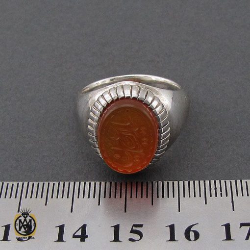 انگشتر عقیق یمن با حکاکی یا سید الساجدین مردانه – کد 10497 - تصویر 4