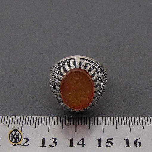 انگشتر عقیق یمن با حکاکی یا بقیه الله الاعظم مردانه – کد 10498 - تصویر 4