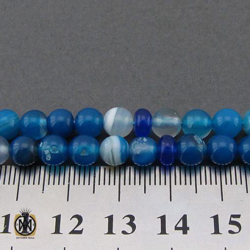 4 تسبیح 101 دانه عقیق آبی متوسط - کد 4223 - تصویر 4