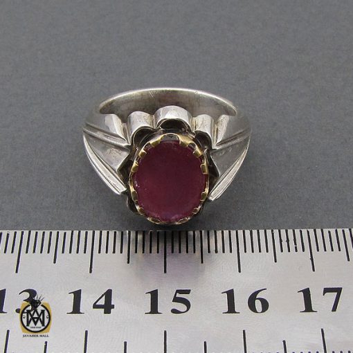 انگشتر یاقوت سرخ مردانه دست ساز - کد 10413 - تصویر 4