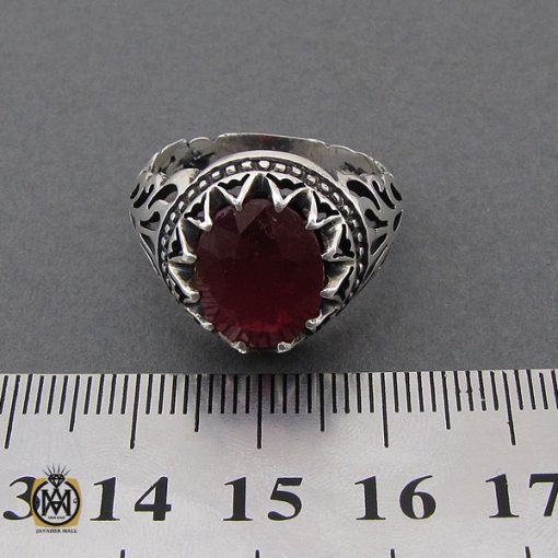 انگشتر یاقوت سرخ خوش رنگ مردانه - کد 10415 - تصویر 4