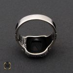 انگشتر عقیق مشکی با رکاب نقره مردانه - کد 10428 - تصویر 4